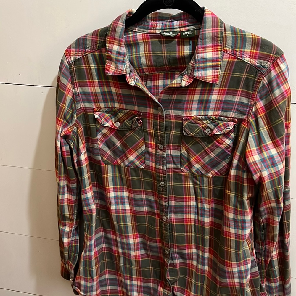 Eddie Bauer Flannel Button Up women M